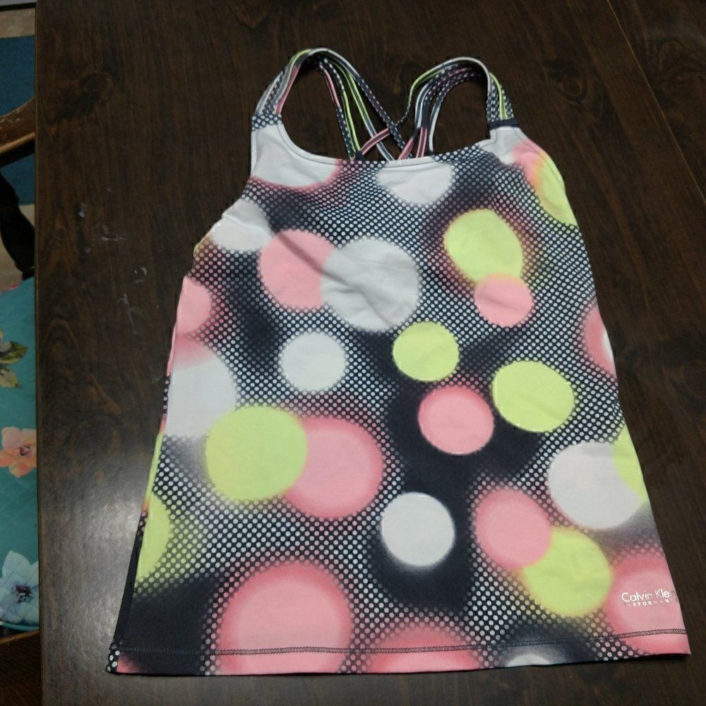 Calvin Klein Performance Multi Colored Tank Top Size Women's Small